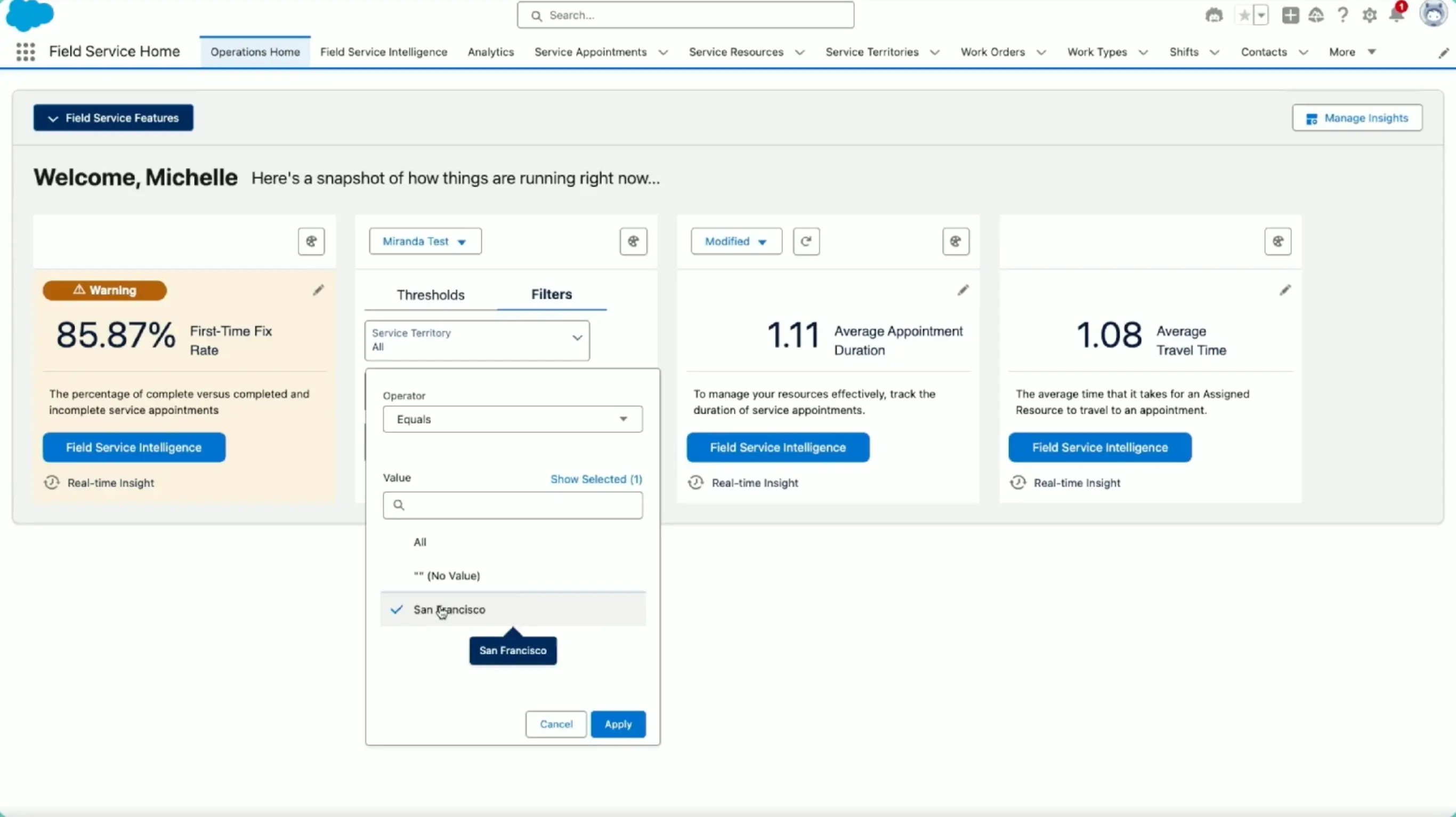 Operations Home provides a centralized view of key metrics that showcase business performance. This feature allows users to apply customized filters to gather specific data, and once the filters are set, Operations Home automatically recalculates and updates the results.