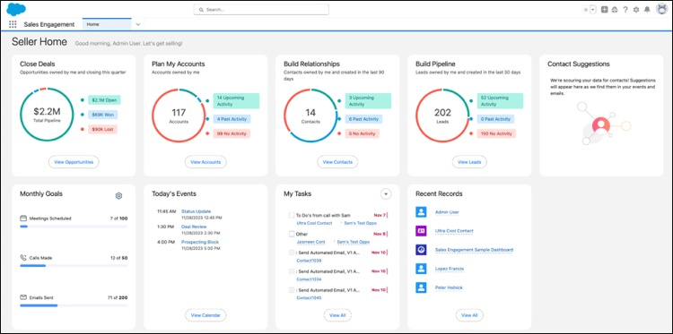 Screen of Sales Home