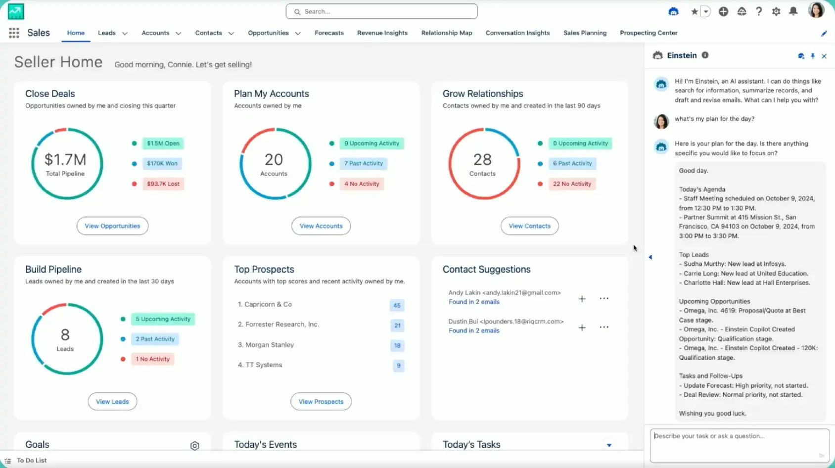 Einstein for Sales: Seller Home Dashboard