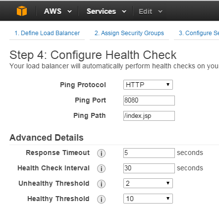 Configure health check