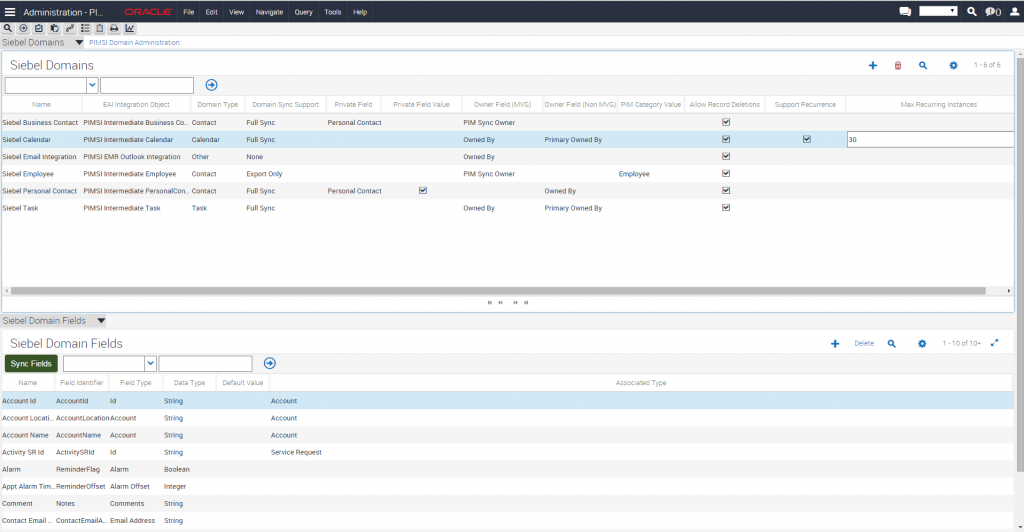 Siebel Server Sync Microsoft Exchange integration