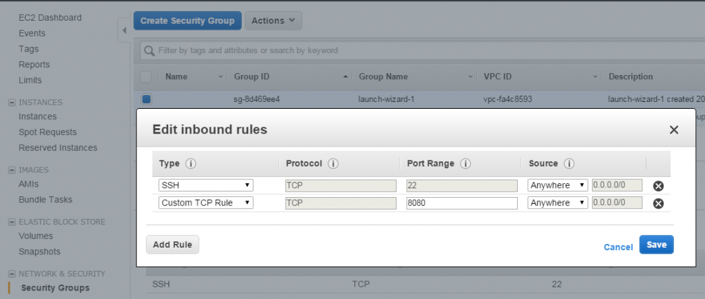 Inbound rules