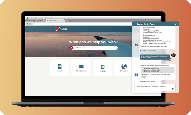 Agentforce use case for an airline