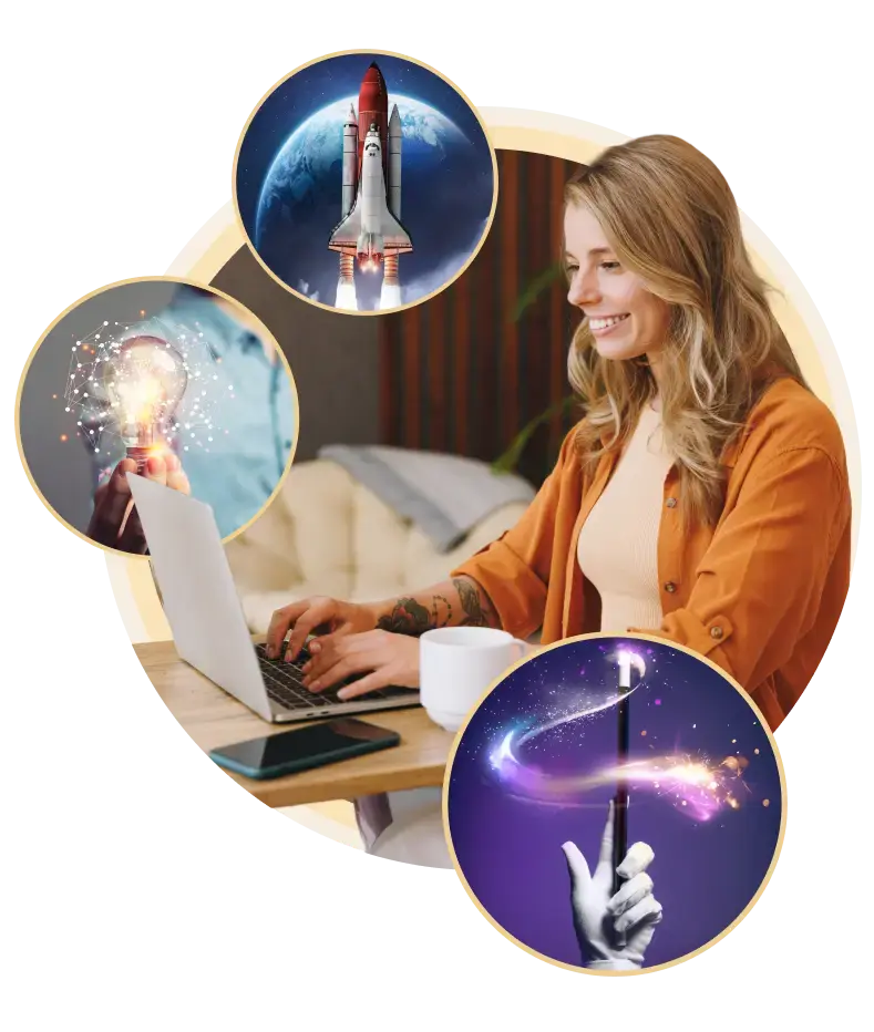 Woman working with laptop